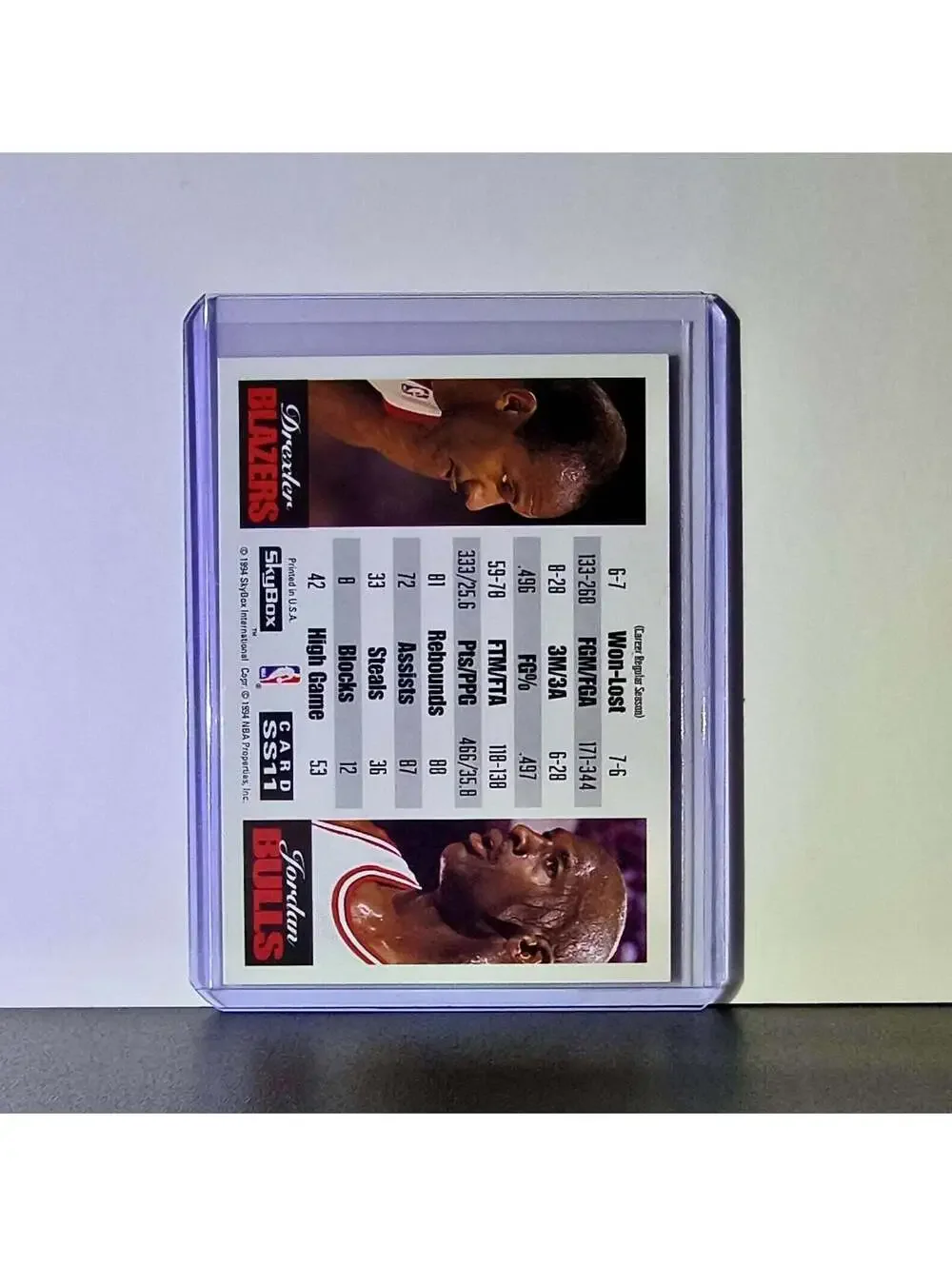 Michael Jordan 1993-94 Skybox Showdown Series VS Clyde Drexler Card Bulls